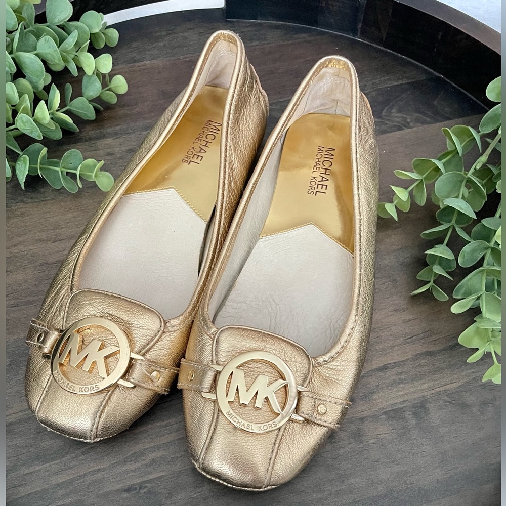 Gold Michael Kors Flats